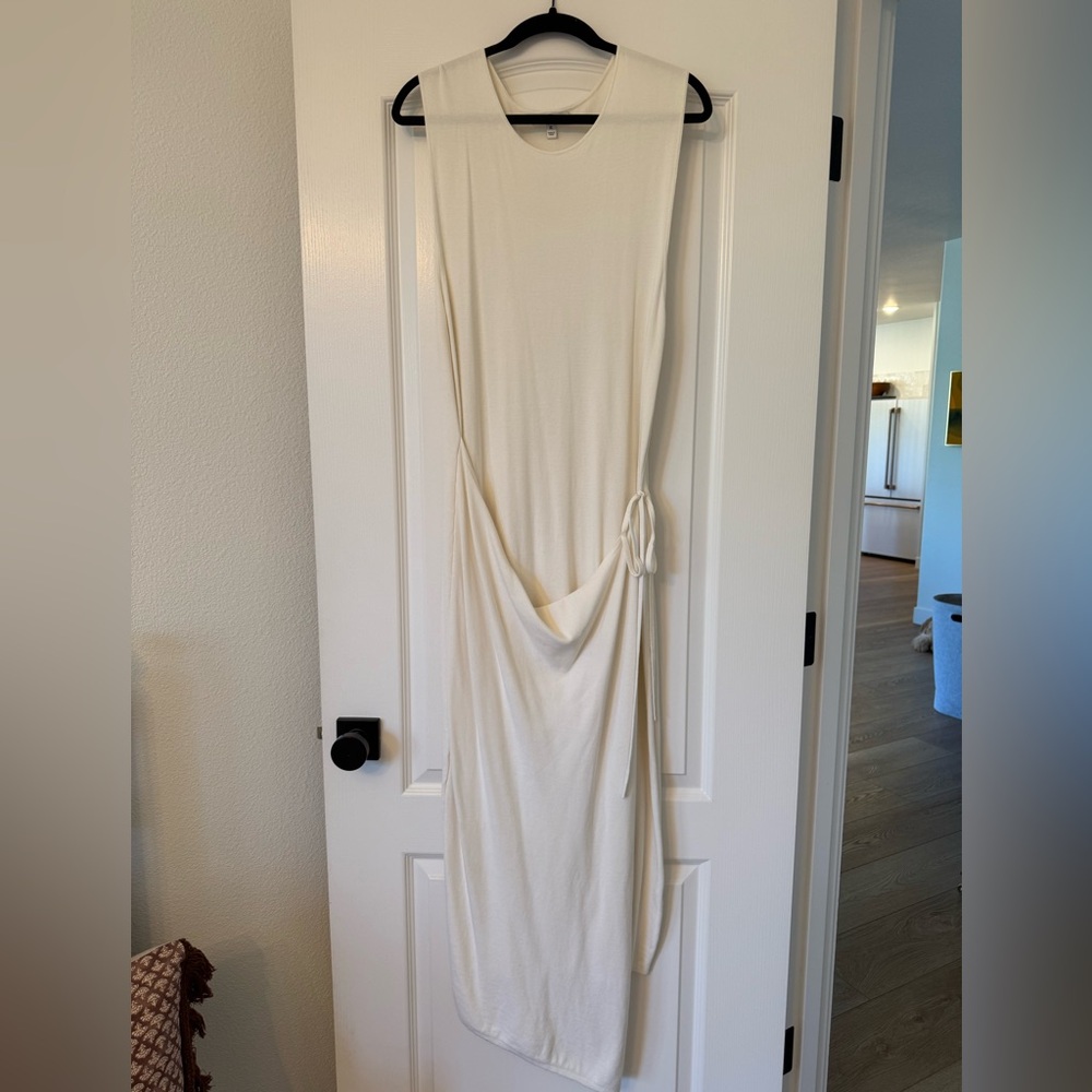 Banana Republic Cream Faux Wrap Sweater Knit Tank Dress